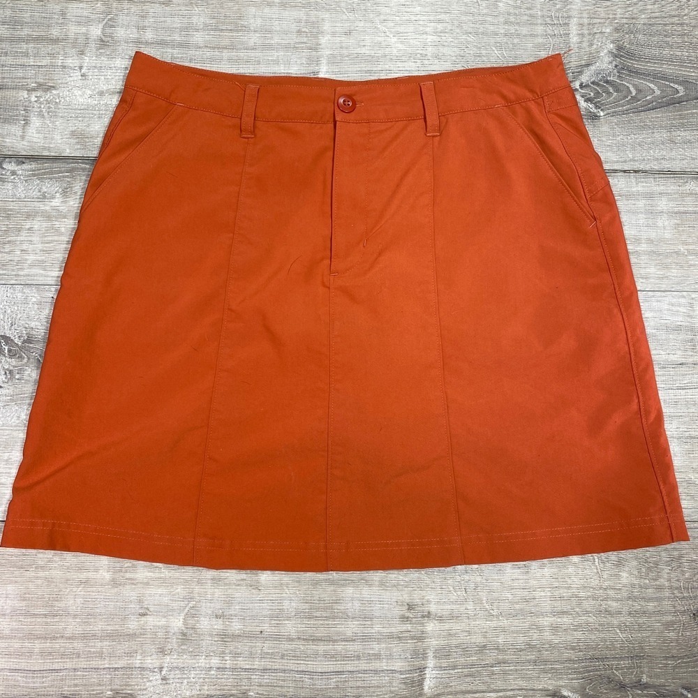 Patagonia‎ Womens 12 Orange Nylon Polyester Utility Skirt Outdoor